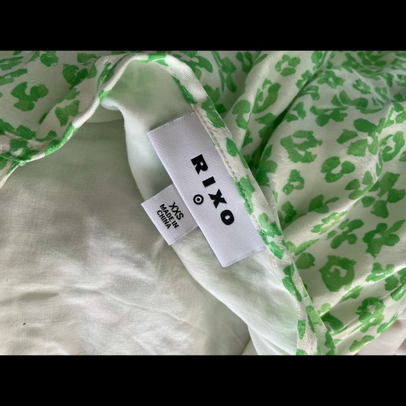 Rixo for target green leopard ruffled slip dress - Picture 5 of 9